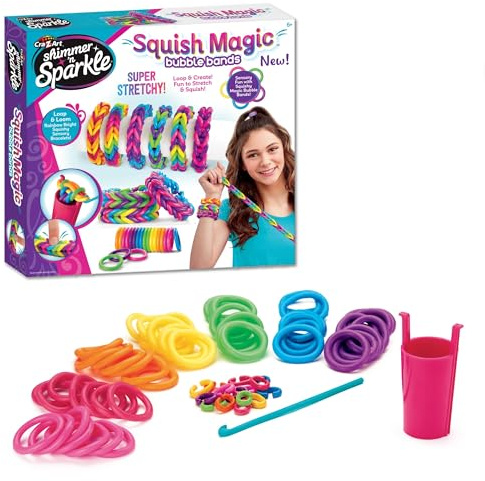 Shimmer n Sparkle Squish Magic Bubble Bands Loom Band making kit, amicizia braccialetti artigianato giocattolo elastici set