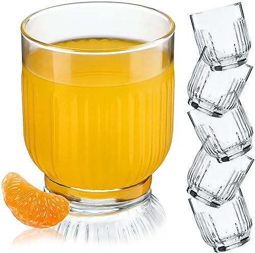 KADAX Trinkgläser, Wassergläser aus hochwertigem Glas, Spülmaschinenfeste Universalgläser, Geriffelte Getränkegläser für Wasser, Saft, Drinks oder Whisky (6x330ml, Niedrig)