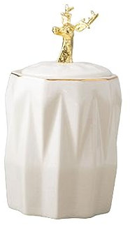Zahnstocherspender Zahnstocherbox, Keramik, Wattestäbchen, Eimer, Aufbewahrungsbox, kreative Zahnseide, Bambusstab, Kunsthandwerk küchen Gadget (Color : White)