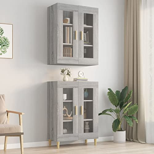 ARKEM Hängeschrank Grau Sonoma 69,5x34x90 cm Wandschrank HäNgend HäNgeschrank Schlafzimmer Wandschrank KüChenhäNgeschrank 817388