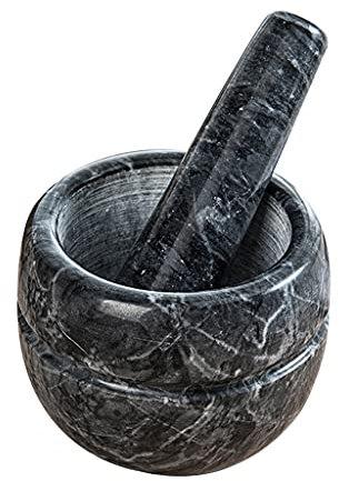 EUTYRG Vintage weiß schwarz Stein manuelle Mühle Lebensmittel Gewürze Knoblauch Mühle Stampfer Küche Stößel Mörser Kochwerkzeuge