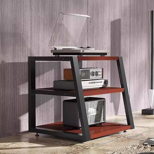 mueble equipo hifi Soporte multimedia AV de 60 cm de altura - Soporte para equipos de audio y vídeo comerciales para el hogar - Soporte multimedia para audio con pies - Torre multimedia de 3 niveles p