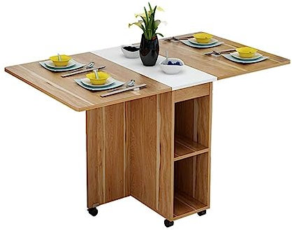 Klappbarer Küchentisch aus Holz, Esszimmermöbel, platzsparender ausziehbarer Esstisch für Wohnzimmer und Esszimmer