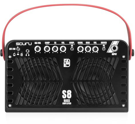 Caline Scuru 20W Bass Amplifier Portable Bass Guitar Practice Amp Battery Powered Combo Amp with Bluetooth (S8B)