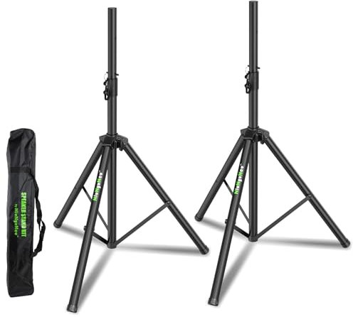 NiuNyuNeu Set mit 2 Universal-Stativ-Lautsprecherständern, Metall, strapazierfähig, DJ-PA-Stativ, höhenverstellbar von 114,4 cm bis 183,9 cm, mit Tragetasche