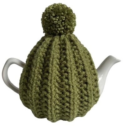 Small Green Hand Knitted Tea Cosy, Fits 1-2 Cup Teapot