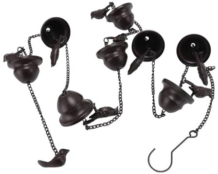 Hapivida Catena Antipioggia da 7,9 Piedi, Raccoglitore per Acqua piovana in Metallo a Forma di Uccello, Campanello a sospeso per Acqua piovana, Catene Decorative per grondaie da Giardino