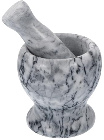 FUNOMOCYA Broyeur D'ail en Marbre Pilon Ergonomique, Ustensile Cuisine pour Pharmacies Cuisine, Set, pour Écraser L'ail Épices Couleur Aléatoire Plusieurs styles