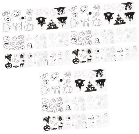 NUOBESTY 24blätter Farbige Wärmeverkleinerungsfolien Muster Für Kreative Bastelprojekte Für Halloween-Dekorationen Und Handgefertigte Schmuckaccessoires