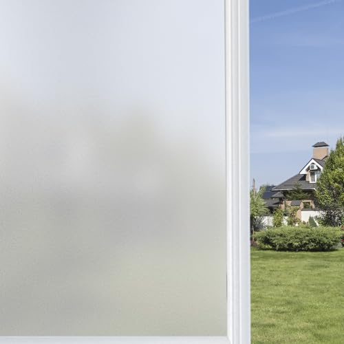 QWORK® Pellicola finestre autoadesiva 30x200 cm pellicola opaca per protezione visiva, pellicola opaca anti-UV, per casa e ufficio