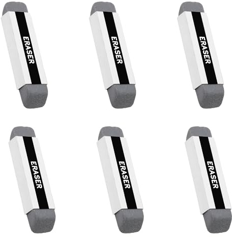 6 Pcs Natural Rubber Eraser - Dual-Purpose Ink and Pencil Erasers, Sand Rubber Eraser Ideal for Exams, Office, and Art Projects