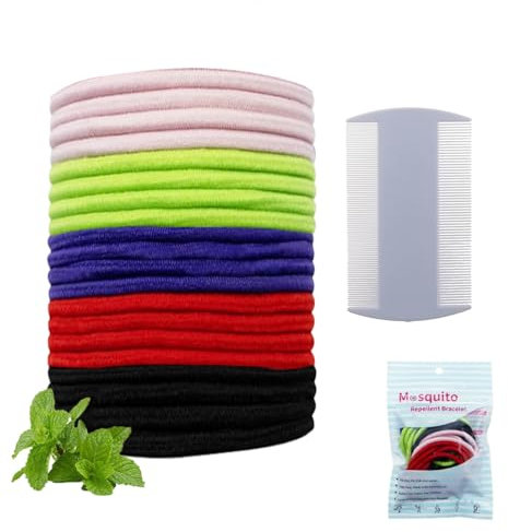 MOLZINY 20 pezzi Elastici per capelli anti-pidocchi Antipidocchi Elastici Capelli Bambina Elastico anti-pidocchi Elastici repellenti per pidocchi Prevenzione Pidocchi Elastici per Capelli