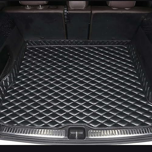 NUBHYYIO Auto Kofferraummatten Für Seat Ateca 2016-2025, Leder Stamm Matten Kofferraumwanne Teppich Kofferraum Allwetter Kratzfest Cargo Schutzmatte Interieur Zubehör,A/Black