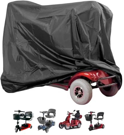Mobility Scooter Cover Waterproof Outdoor 140x69x92cm - Ultimate Rain, UV, Wind Protection Waterproof Mobility Scooters accessories Wheelchair cover Machine Washable (Black)