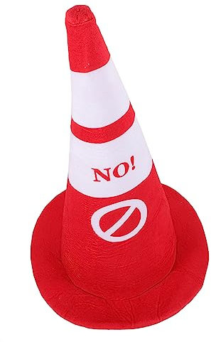 GARVALON Plüsch Verkehrskegel Hut Einzigartige Cosplay Kopfbedeckung Für Partys Für Halloween Karneval Fotoshootings Vielseitiges Accessoire Für Erwachsene Lustiges Kostümzubehör Für