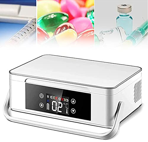 Mini réfrigérateur à insuline, glacière de voyage à 2-8 °C, avec batterie rechargeable, pour médicaments diabétiques, blanc, 220 V, batterie x 1