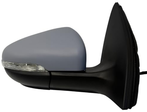 Spieg Außenspiegel Rechts für Volkswagen Golf 6 2008-2012 Manuell Einklappbar, Elektrisch Verstellbar, Beheizt, mit Blinklicht, Grundiert, 6 PIN (Beifahrerseite)
