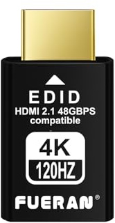 FUERAN HDMI Dummy Plug 4K HDR,4K@60Hz、1440@144Hz、1080P@240Hz，edid Emulator Virtual Display Adapter,hdmi Headless Adapter,Display Port Dummy hdmi Plug (2.1-4K/120Hz-1P)