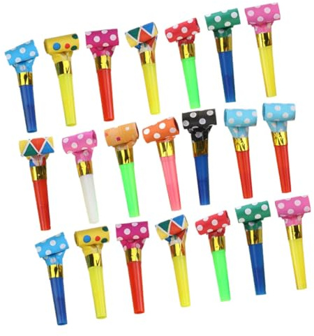 WESIEVYA 50Piezas Silbatos de Soplado para Cumpleaños Sopladores de Fiesta Generadores de Ruido para Celebraciones Infantiles Cotillón de Cumpleaños Colores Surtidos