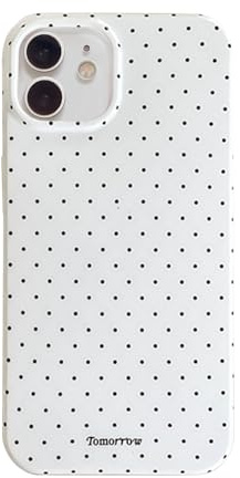 Reownest Handyhülle für iPhone 12/12 Pro Polka Dot Hülle, Cute Mode Wellenpunkt Muster Aesthetic Design Case für Frauen Mädchen, Weiche TPU Cover Ultra Dünne Silikon Stoßfest Schutzhülle-Weiß | Einfache, stilvolle Schutzhülle aus weichem TPU, stoßfest, für Damen und Mädchen