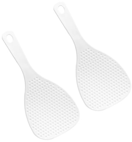 FUNNETOYU Cucchiaio Per Riso Antiaderente in Materiale Resistente, Paletta Per Riso Da Cucina Manico Ergonomico, Spatola Riutilizzabile Per Uso Domestico e Alimentare, Set 2 Pezzi