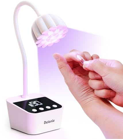 Delanie 35W Lampe UV Ongles Gel avec Capteur Automatique Intelligent & Écran LCD, Séchage Rapide 4 Minuterie de 10s/30s/60s/90s, Design Col de Cygne Flexible pour Manucure à Domicile et en Salon