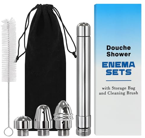 Einlauf Duschkopf Set, Dusche Enema Duschdüse Duschzubehör mit 4 Köpfe für Anal Cleansing Colonic Douche System, Unisex Duschsystem