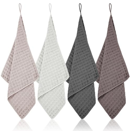 Quilax 4Pcs Microfiber Cleaning Towels, 11.8 Washable Barista Towel, Reusable Kitchen Towel for Drying Dishes