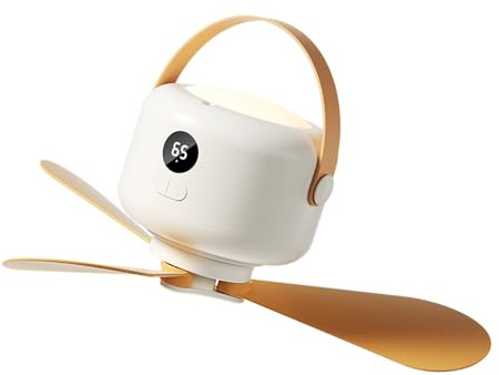 Ventilateur portable à 3 suspensions fonctionnant par USB - Faible bruit - Lumière intégrée - Pour petits espaces - Télécommande - Ventilateur de plafond avec lumière LED