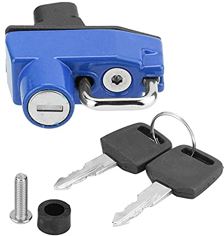 Klanata Crochet de montage antivol pour verrou de casque en alliage d'aluminium, adapté pour Z125 2016+, modification de sécurité pour moto verte (Bleu)