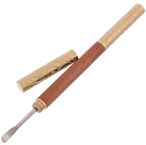 TEHAUX Penna Latte Art in Acciaio Inossidabile con Impugnatura in Legno per Caffè e Cappuccino Ago per Decorazione di Latte Strumento Portatile per Bar e Casa Riutilizzabile