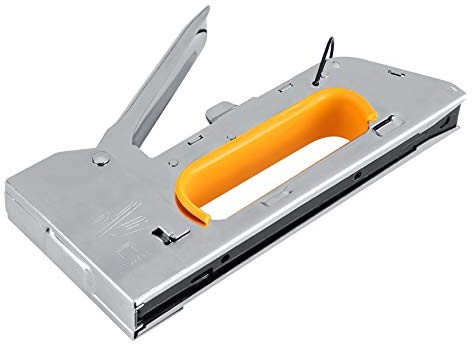 Yctze Pistola Grapadora Manual de Acero Inoxidable para Muebles - Grapadora de Madera Fácil de Apretar con Carga Inferior para Grapas 1008F