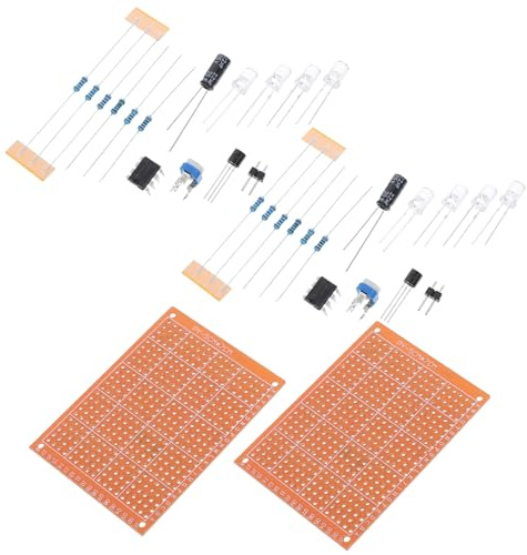 GARIOUANS 2 Sätze DIY Löten Übungsset mit Elektronischen Komponenten und Schaltungsplatine Wiederverwendbares Löten Lernkit für Schüler Elektronikprojekte für Anfänger