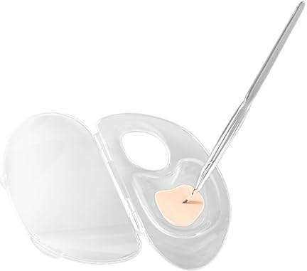 Yinhing Makeup Palette Acrylic Blending Professional Artist Foundation Mixing för Kosmetika och Förvaring Vit 12,2x11,1cm