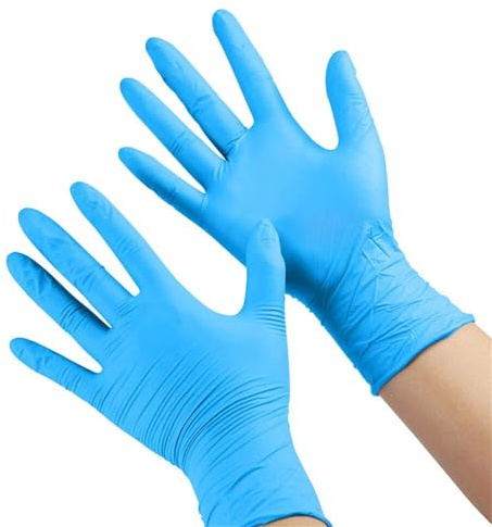 Bankeep Guanti monouso in nitrile per bambini da 4 a 12 anni, senza lattice, per alimenti, senza polvere, per artigianato, pittura, giardinaggio, cottura, pulizia S