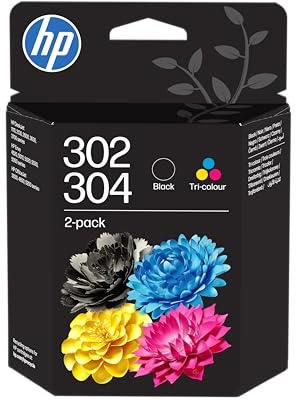 HP 302/304 Negro y Tricolor, Pack de 2 Cartuchos de Tinta Originales