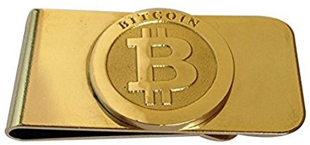 Fa.Wessel Bitcoin Geldscheinklammer Edelstahl vergoldet. Edel und elegant für Männer mit Stil und Klasse | Geldklammer | Money Clip | Geldclip | BTC | Crypto