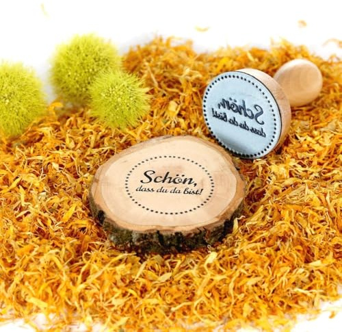 Bütic Schön-Stempel Holzstempel Rundstempel, Stempeltext:Schön.DASS du da bist!, Durchmesser:Ø 20mm