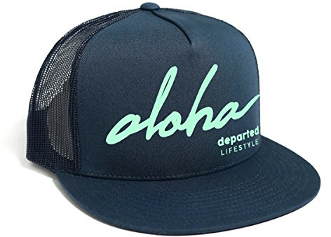 DEPARTED Herren Mesh Trucker Hat mit Print/Aufdruck - Snapback Cap - No. 40, Coastal Navy