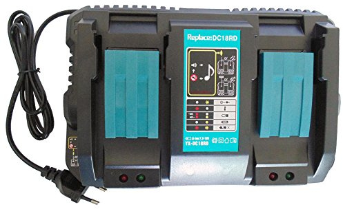 Remplacer Chargeur Rapide Double pour 2 Batteries pour Makita DC18RD 14.4 V - 18 V DC18RA DC18RC pour Makita Batteries 14,4 V-18 V BL1830 BL1430 BL1815 BL1415 BL1840 BL1850 BL1440 BL1450