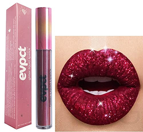 Allbesta 15 Farben Matte Glitzer Lippenstift Metallic Pearl Lipgloss Wasserdicht Dauerhaft