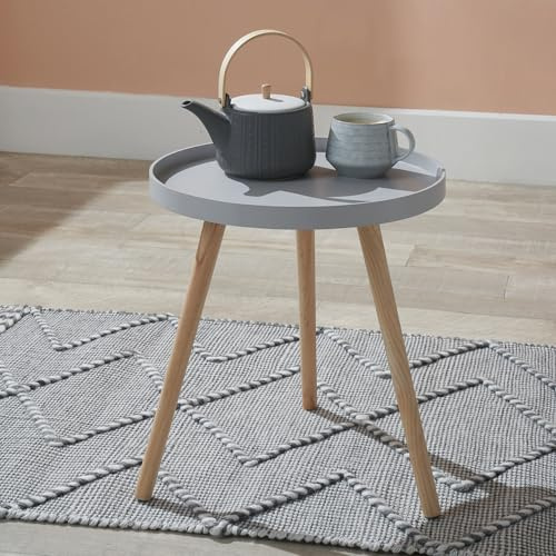 Pacific Lifestyle 76-265-GY Wood and MDF Round Table, Grey, Large