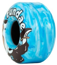 Moxi Skates - Fundae - Outdoor Roller Skate Wheels - 4 Pack of 57mm x 34mm Wheels | Birthday Cake (Blue)