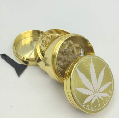 Grinder, Kräutermühle, 4-teilig, aus Aluminium, Gold