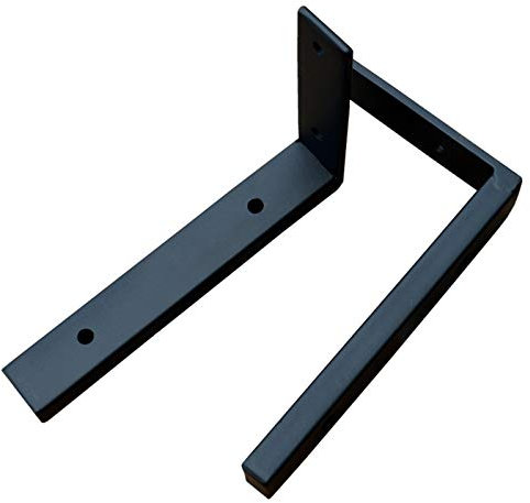Yanty X2 Staffe per Mensole Galleggianti Nere,Supporti per Mensole Industriali A Scomparsa,Supporti per Mensole retrò A Parete,Include Viti E Tasselli,25cm/10in