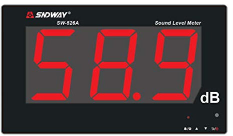 TestHelper SW-526A Sound Level Meter Tester 30-130db 18in Large Screen LCD Display Wall Hanging Type Decibel Noise Measuring with Alarm (Enlarged Sound Level Meter)