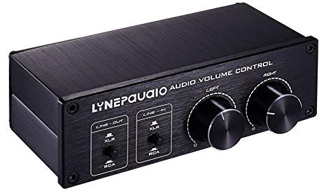MDYH HJZ AYNB-LINEPAUDIO A977 2 In 2 Out Switcher Full-balance Passive Preamp Active Speaker Double Sound Source Volume Controller (Black) (Color : Black)
