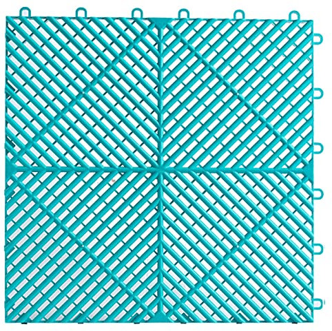 LFFH Caillebotis De Jardin, Plancher en Plastique Polypropylène Qualité pour Sol Drain De Piscine Patio Balcon Cour Zone pour Animaux De Compagnie,Sky Blue,8 Pieces