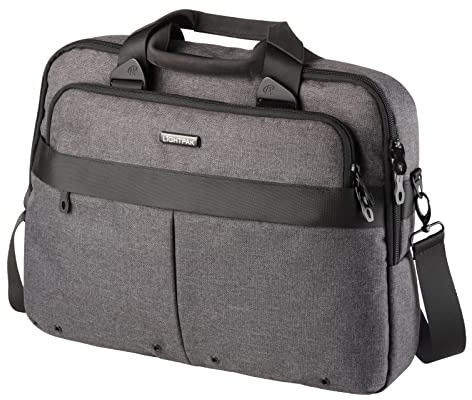 fixbag FB2046166 - Fahrrad-Laptoptasche mit Klickfix Kompakt Taschenschiene fürs Fahrrad, Notebooktasche für 17 Notebooks & Tablet aus Polyester, Umhängetasche ca. 31 x 40 x 7 cm, Tasche Grau