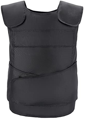 Chaleco resistente a las puñaladas Ropa anti-cuchillo protector de acero Chaleco a prueba de armaduras (Negro-Duro, Talla única)
